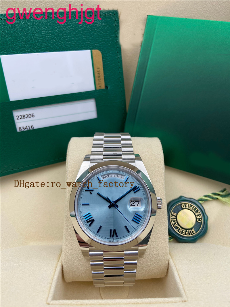 Mens Watch B Factory 228206 Platinum 40mm Day Date Ice Blue Arabic Rare Dial Automatic Fashion Men's Watch Folding Mechanical Watches, Blue 2
Mens Watch B Factory 228206 Platinum 40mm Day Date Ice Blue Arabic Rare Dial Automatic Fashion Men's Watch Folding Mechanical Watches, Blue 2