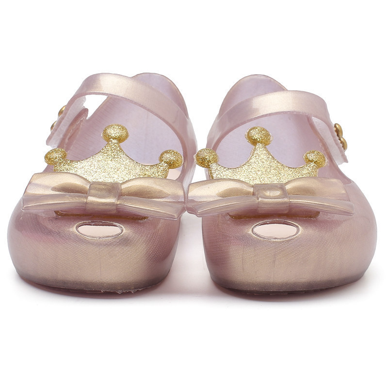 Mini Mlsa Classic Crown Beach Sandals Summer Cute Cartoon Jelly Shoe Girl Non-slip Kids Toddler Shoes for Kids Girls 220425
