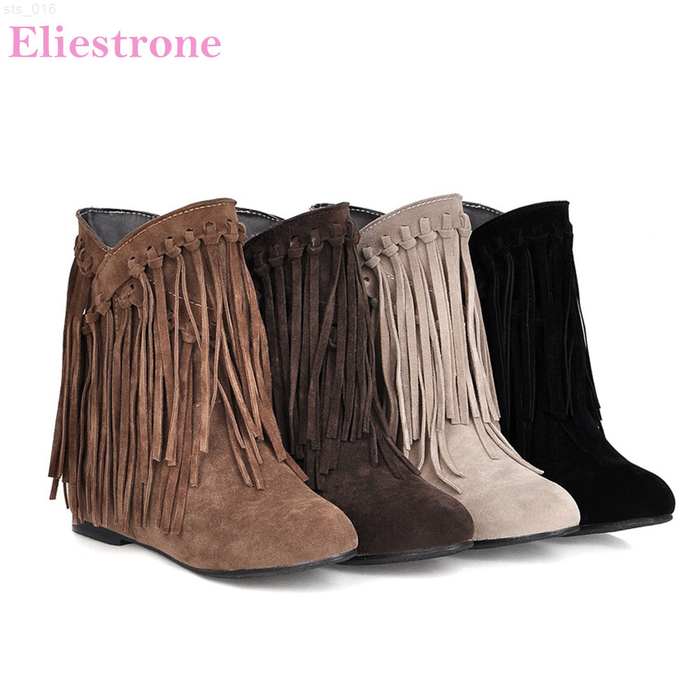 Winter New Comfortable Brown Beige Women Ankle Fringe Boots Med Wedge Heels Lady Shoes LA806 Plus Big Small Size 10 33 43T220718
Winter New Comfortable Brown Beige Women Ankle Fringe Boots Med Wedge Heels Lady Shoes LA806 Plus Big Small Size 10 33 43T220718