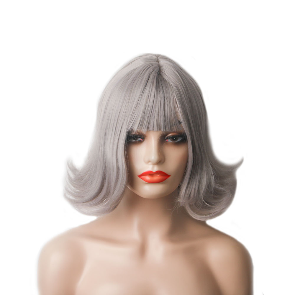 WoodFestival Black Grey Wig Loose Wave Short Synthetic Hair Natural Wavy Wigs Neat Bnags Fiber Hair Cury Women
WoodFestival Black Grey Wig Loose Wave Short Synthetic Hair Natural Wavy Wigs Neat Bnags Fiber Hair Cury Women