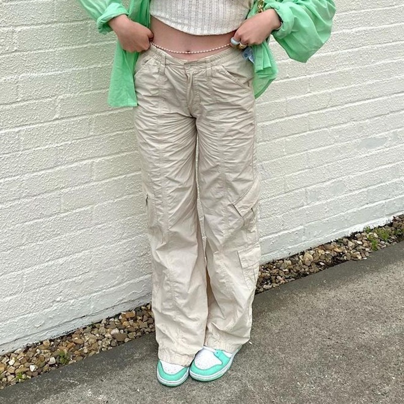 Low Waisted Y2K Grunge Baggy Jeans Harajuku Fairycore Pockets Cargo Pants Streetwear Casual Fashion Loose Denim Trousers 220325