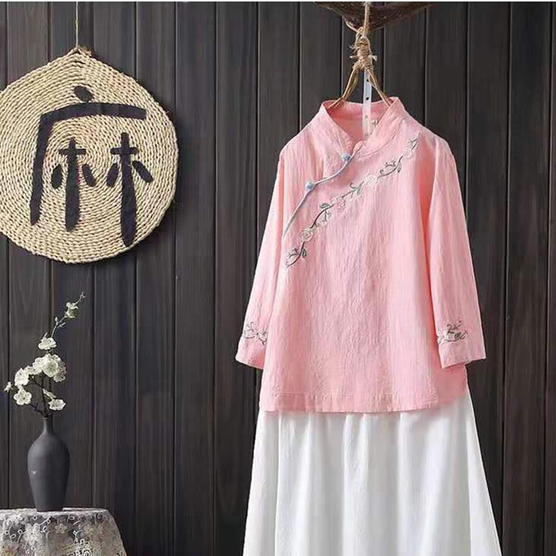 Ethnic Clothing Chinese Retro Women Blouse Traditional Vintage Oblique Shirt Summer Cotton Oriental Woman Tops Mandarin Collar CheongsamEthn
Ethnic Clothing Chinese Retro Women Blouse Traditional Vintage Oblique Shirt Summer Cotton Oriental Woman Tops Mandarin Collar CheongsamEthn