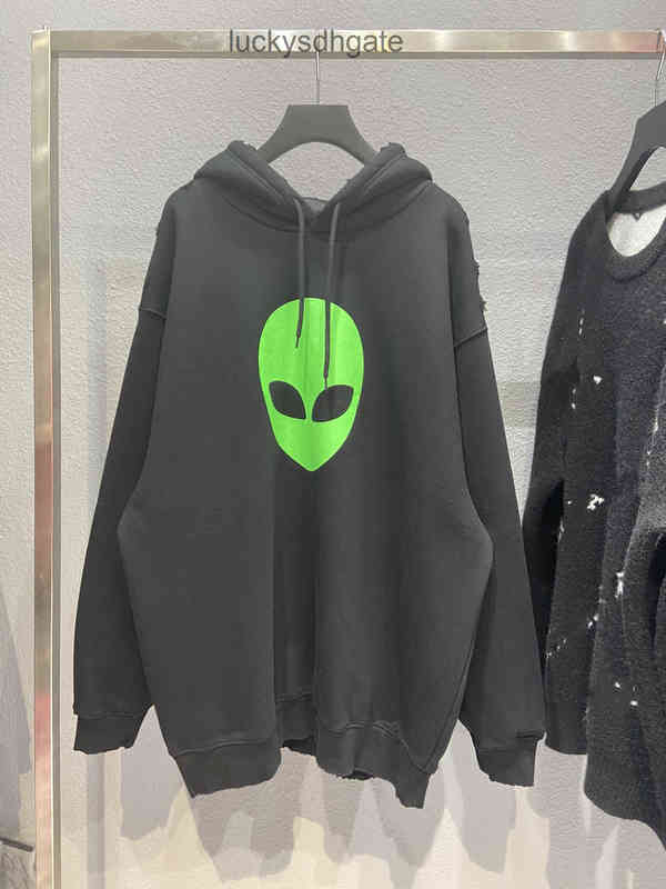 Designer Brand Hoodies Ba lencia ga High version b alien Fleece Hoodie monochrome fluorescent green offset printing manual grinding process, Black
Designer Brand Hoodies Ba lencia ga High version b alien Fleece Hoodie monochrome fluorescent green offset printing manual grinding process, Black