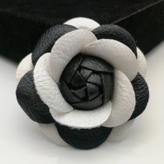 Dress Accessories Fashion Black Bow Fabric Camellia Flower Brooch Pin Wedding Party Costume Accessories