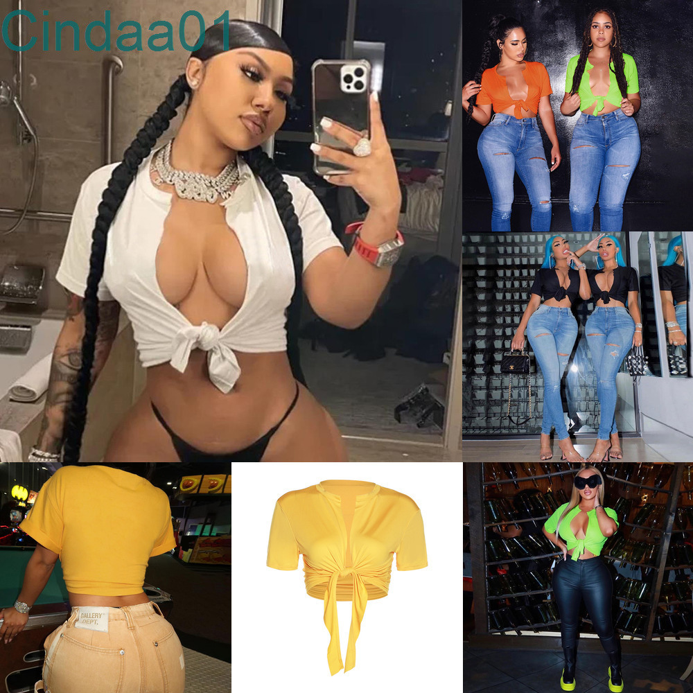 2022 New Style Women' T-shirt Solid Color Short Sleeve Exposed Navel Slim Fit Fashion Sexy Half Open Neck Cardigan Tops, Yellow
2022 New Style Women' T-shirt Solid Color Short Sleeve Exposed Navel Slim Fit Fashion Sexy Half Open Neck Cardigan Tops, Yellow