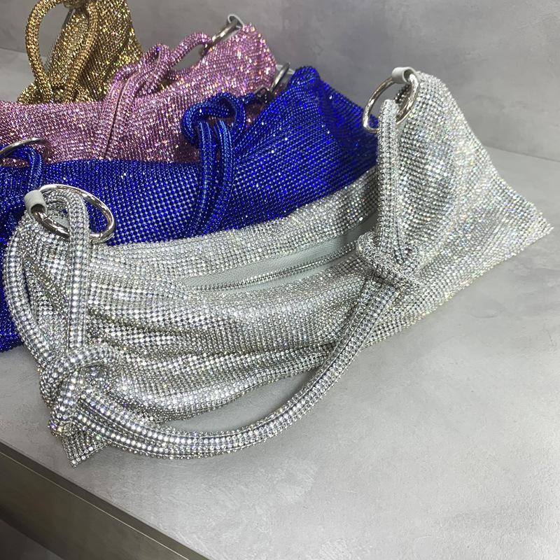 Evening Bags Full Diamond Underarm Bag Rhinestone Bling Shiny Sparkled Fashion Shoulder Simple Handbag Women's BagEvening