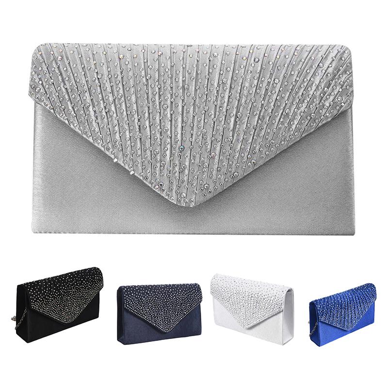 Evening Bags Womens Silk Face Diamond Clutches Shoulder Bag Bridal Prom Satchel Chain Handbag(Navy Blue)
Evening Bags Womens Silk Face Diamond Clutches Shoulder Bag Bridal Prom Satchel Chain Handbag(Navy Blue)