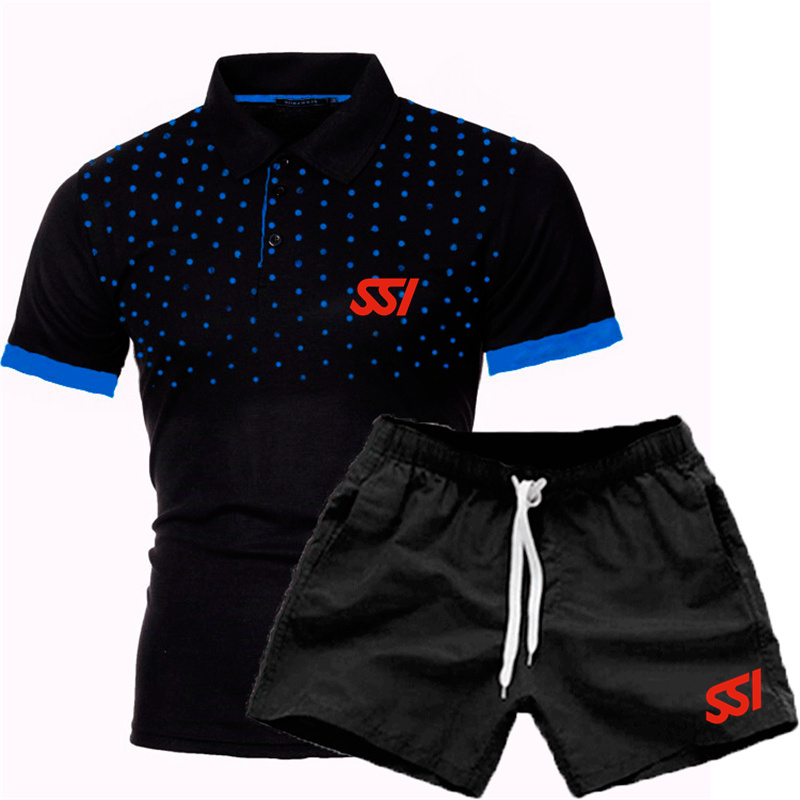 Summer Scuba Schools International SSI Print Set Customizable Men Polo-shirtShorts Set Critically Acclaimed 220620