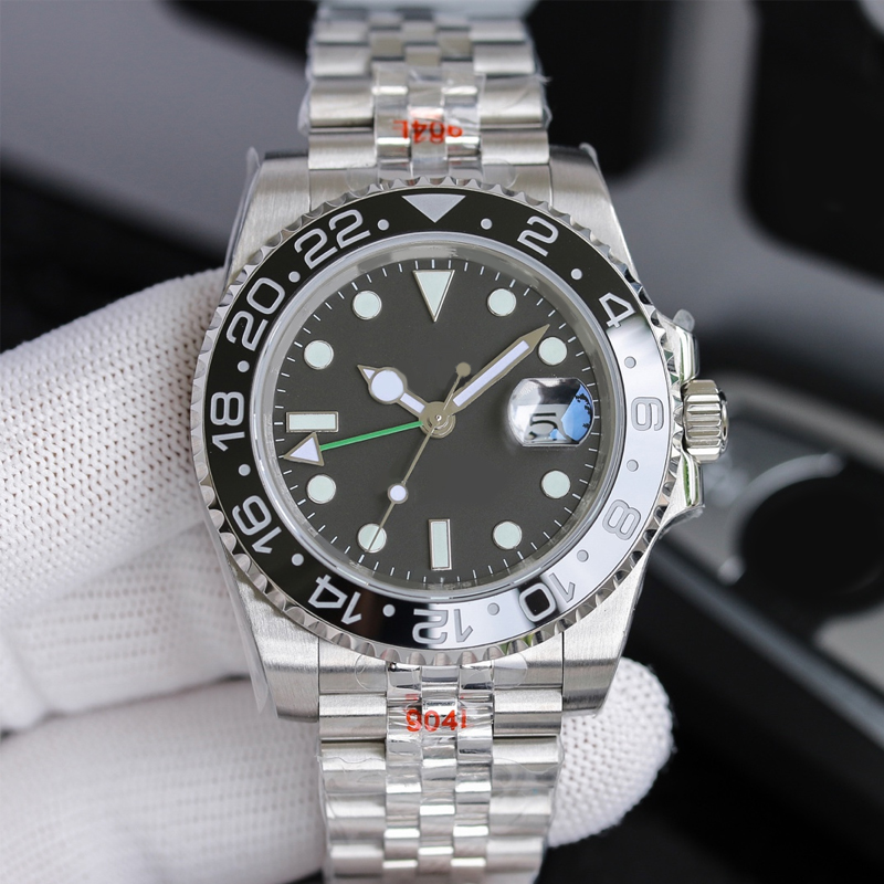 men watches Montre De Luxe watches 40mm Automatic GMT time 904L stainless steel strap ST9 folding buckle ceramic Black dial waterproof 100m luminous watch Hjd, Customize
men watches Montre De Luxe watches 40mm Automatic GMT time 904L stainless steel strap ST9 folding buckle ceramic Black dial waterproof 100m luminous watch Hjd, Customize