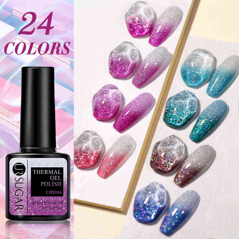 Nail Gel Toy Thermal Polish Shiny Sequins Effect Color Change Varnishes All for Manicure s Art Uv Semi Permanent lak 0328