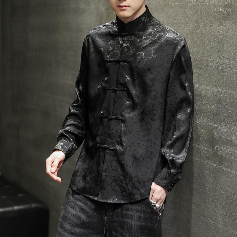 Men's Casual Shirts 2022 MenSleeve Prints Men Traditional Chinese Style Vintage Shirt Mens Streetwear Long M-5XL Eldd22, Black
Men's Casual Shirts 2022 MenSleeve Prints Men Traditional Chinese Style Vintage Shirt Mens Streetwear Long M-5XL Eldd22, Black