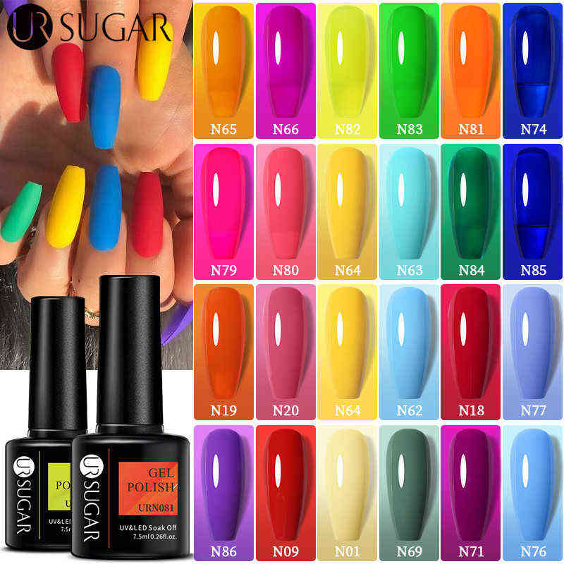 NXY Nail Gel Neon Polish 90color Series Matte Semi Permanent Soak Off Uv Led Varnish Manicure Art Top Coat 7 5ml 0328