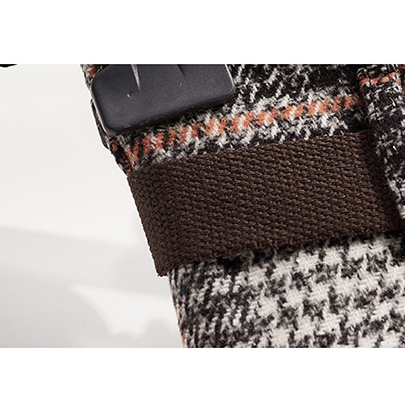 Skirts Women Retro Plaid Fall Winter Midi Skirt A-line High Waist Office Lady Fashion Female Stylish Plus Size Clothes 220317