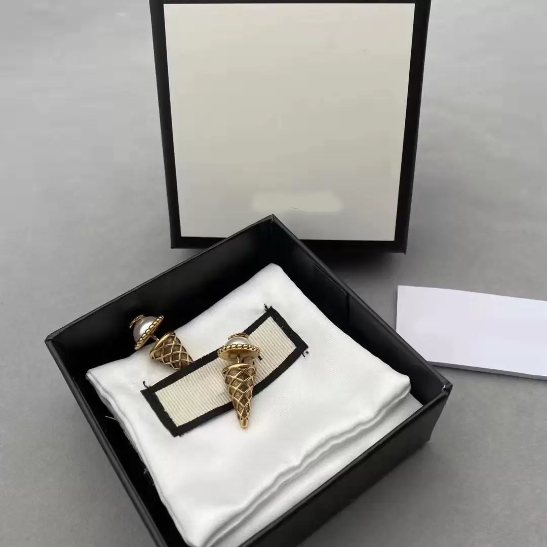 Fashion ice cream stud Earrings For ladies retro simple cone design jewelry with box
Fashion ice cream stud Earrings For ladies retro simple cone design jewelry with box