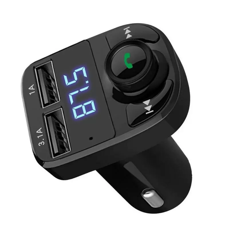 

X8 FM Transmitter Aux Modulator Car Kit Bluetooth Handsfree Car Audio Receiver MP3 Player with 3.1A Quick Charge Dual USB package