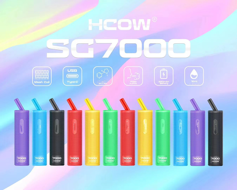 Hcow Soft silicone SG 7000 Puffs Disposable E cigarettes Vape Pen 2% 5% 15ml Pre Filled Mesh Coil 650mAh Rechargeable with Type-C Charging puff bar
Hcow Soft silicone SG 7000 Puffs Disposable E cigarettes Vape Pen 2% 5% 15ml Pre Filled Mesh Coil 650mAh Rechargeable with Type-C Charging puff bar