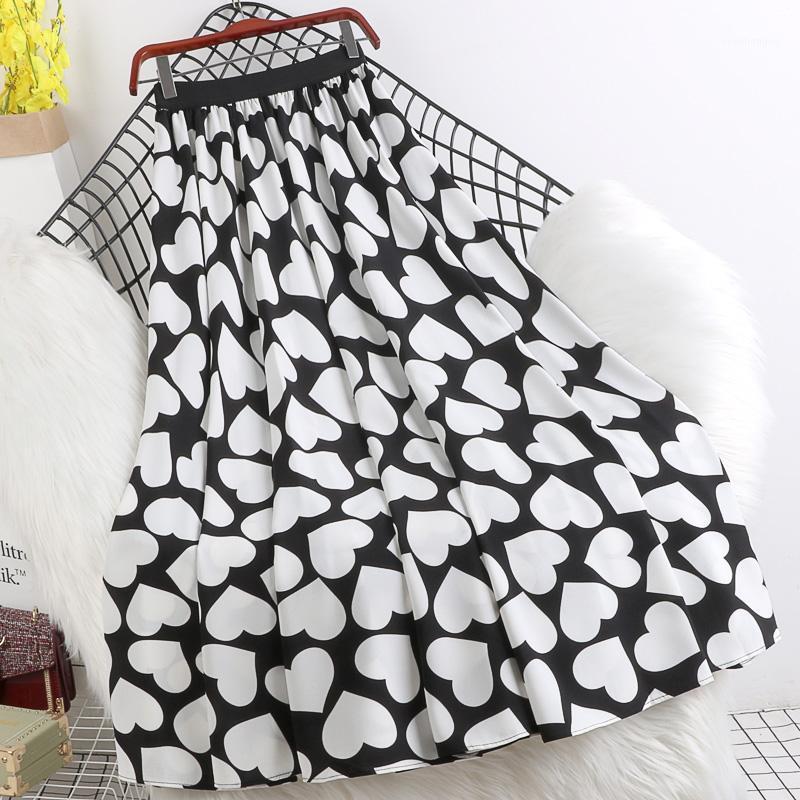 Skirts Autumn Winter Women Skirt Printed Heart Elastic Waist Polyester Ladies A-line Mid-calf Swing Sweet Long, Black
Skirts Autumn Winter Women Skirt Printed Heart Elastic Waist Polyester Ladies A-line Mid-calf Swing Sweet Long, Black