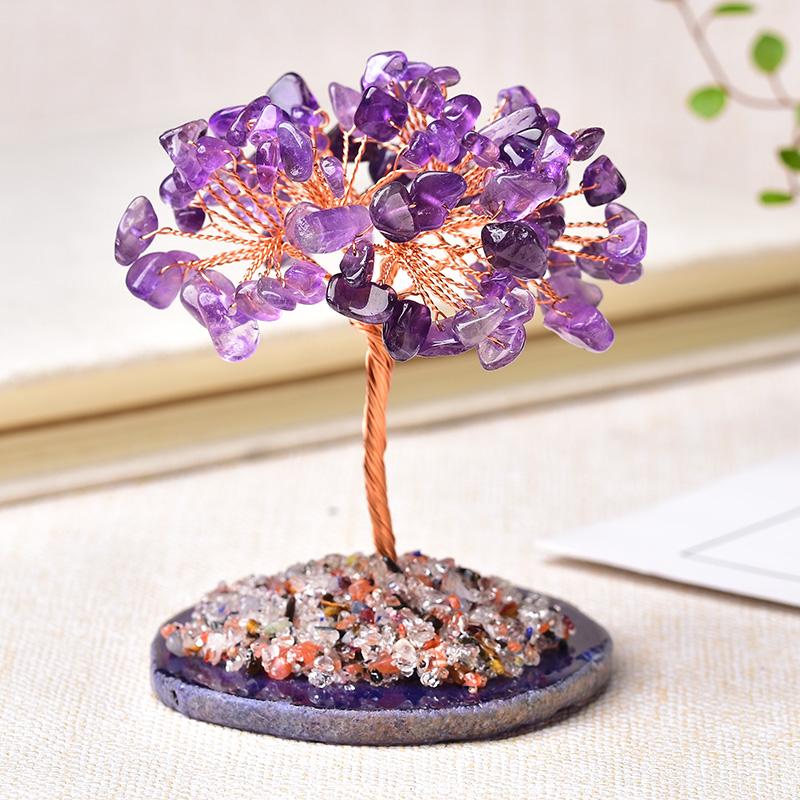 Decorative Objects & Figurines Natural Crystal Tree Amethyst Colour Lucky Decoration Agate Slices Stone Mineral Ornaments Handmade Christmas
Decorative Objects & Figurines Natural Crystal Tree Amethyst Colour Lucky Decoration Agate Slices Stone Mineral Ornaments Handmade Christmas