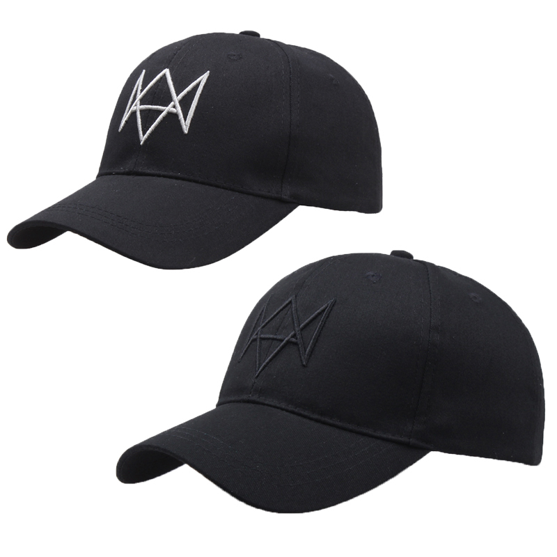 Game Watch Dog Baseball Caps 3D Bone Embroidery Hats Plain Solid Cotton Adjustable Gorras Cap Sun Hip Hop Hat 220513