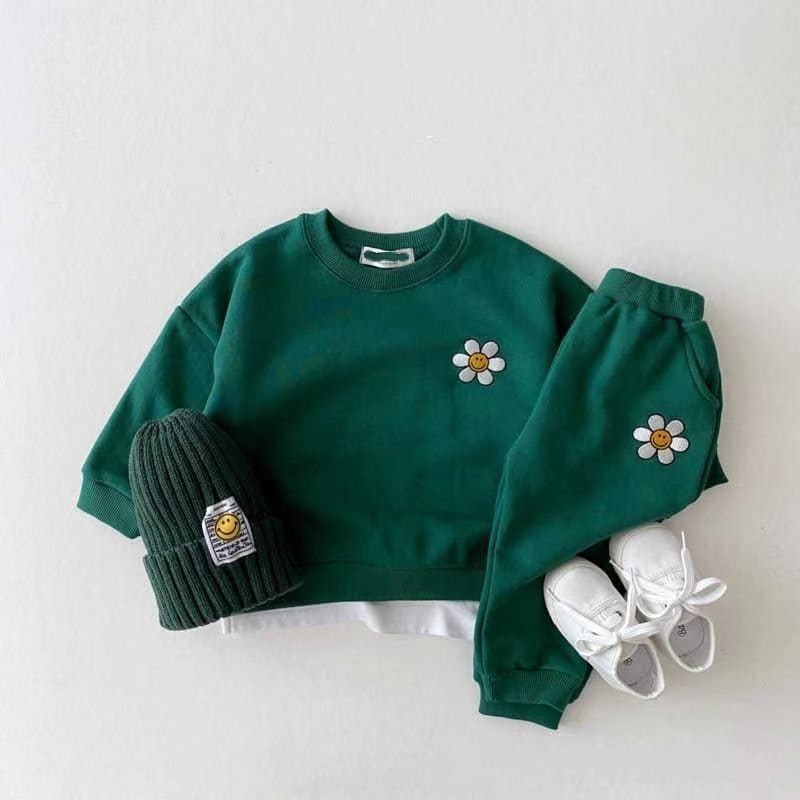 Toddler Baby Girl Casual Clothes Set Fashion Flower Embroidery Sweatshirt + Long Pants 2pcs Children Clothing Sport Suit 0-3Y 220509