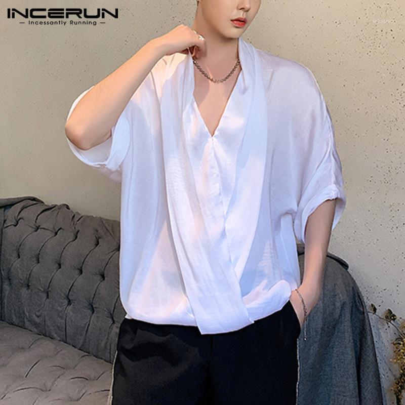 Korean Style Half Sleeve V Neck Loose Blouse INCERUN Men Leisure Solid Color Shirts Man Casual Breathable Chemise Masculina 5XL Men, Gray
Korean Style Half Sleeve V Neck Loose Blouse INCERUN Men Leisure Solid Color Shirts Man Casual Breathable Chemise Masculina 5XL Men, Gray