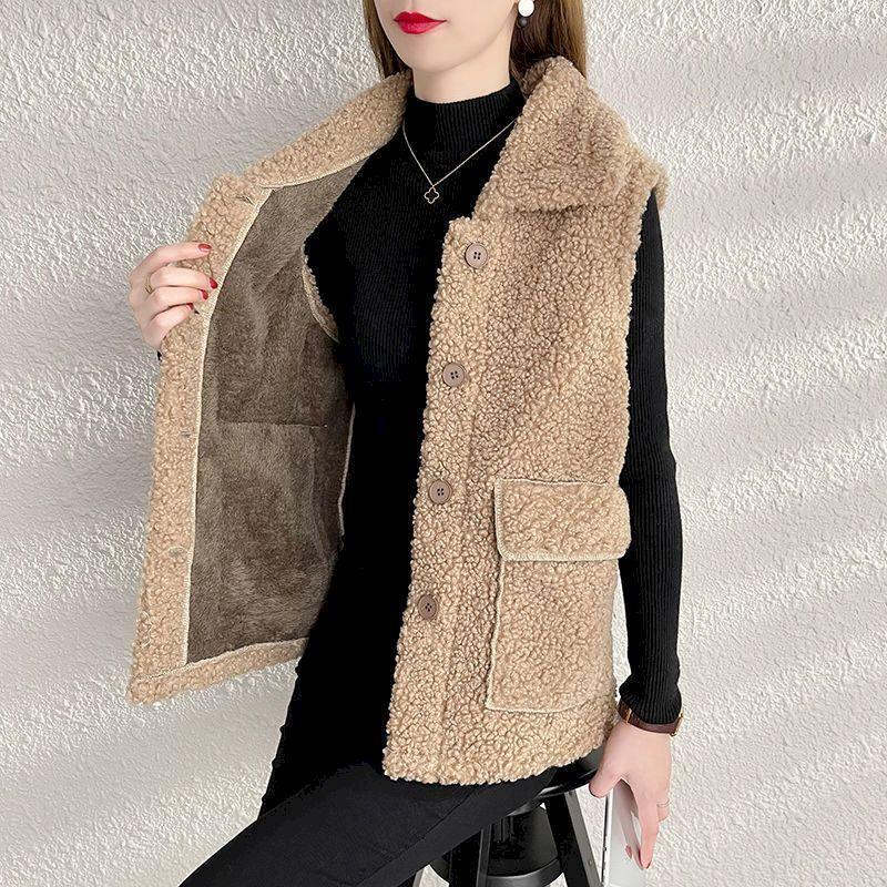 Women's Vests Fur One-piece Vest Womens Autumn Winter Plush Warm Thickened Coat Lamb Wool Waistcoat Korean Style Sleeveless Jacket Women Luc, White
Women's Vests Fur One-piece Vest Womens Autumn Winter Plush Warm Thickened Coat Lamb Wool Waistcoat Korean Style Sleeveless Jacket Women Luc, White