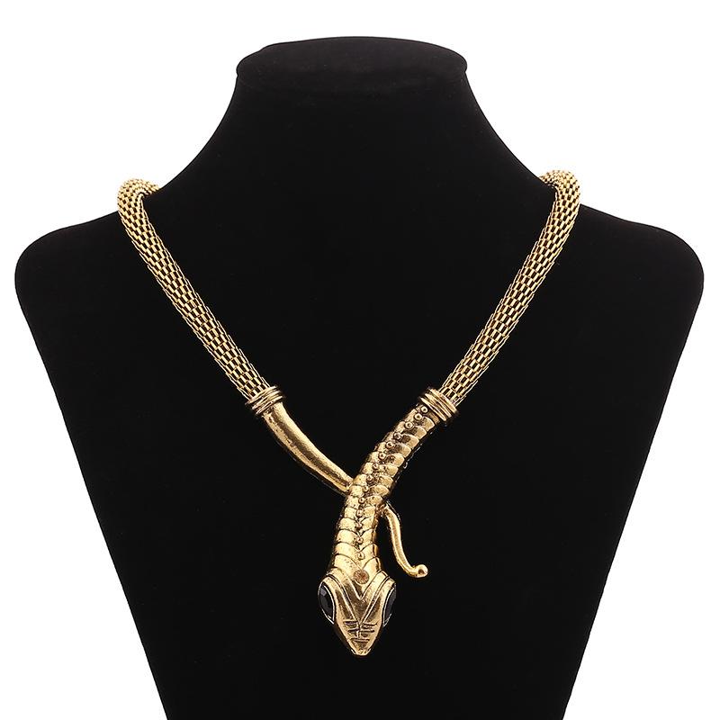 Chokers Cool Lady Jewelry Accessories Exaggeration Rope Chain Gold Color Alloy Double Snake Rhinestone Pendant Statement Choker Necklace
Chokers Cool Lady Jewelry Accessories Exaggeration Rope Chain Gold Color Alloy Double Snake Rhinestone Pendant Statement Choker Necklace