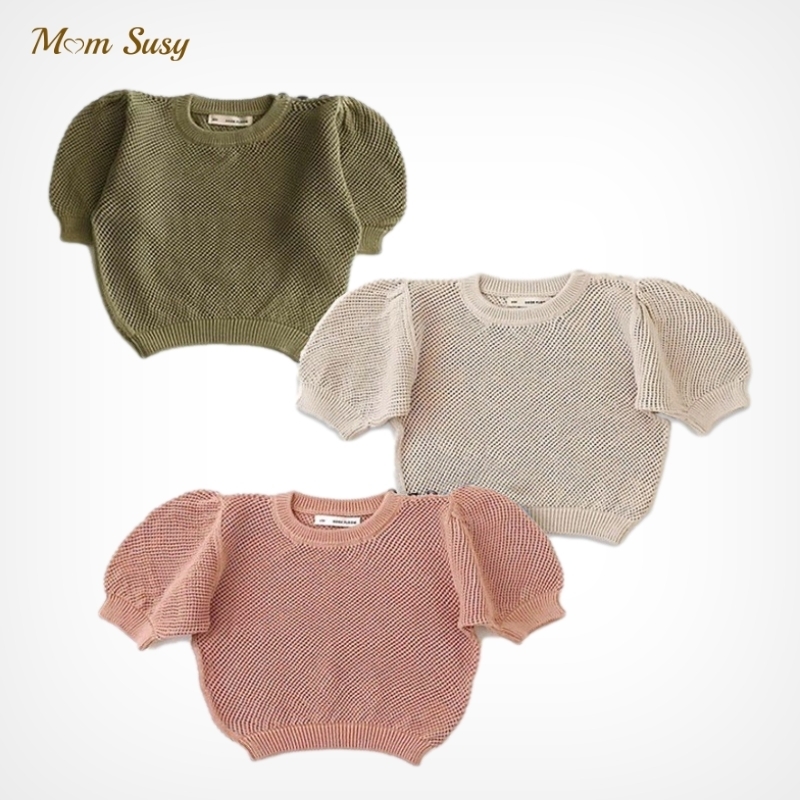 Fashion Baby Girl Knitted Tshirt Short Sleeve 100% Cotton Summer Infant Toddler Child Hollow Sweater Top Baby Clothes 17Y 220614
Fashion Baby Girl Knitted Tshirt Short Sleeve 100% Cotton Summer Infant Toddler Child Hollow Sweater Top Baby Clothes 17Y 220614