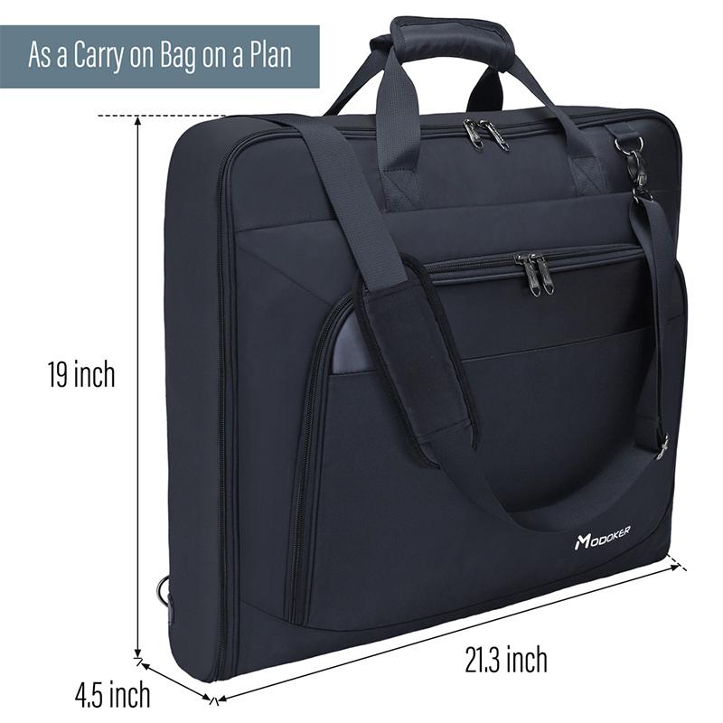 Duffel Bags Modoker Garment Travel Bag With Shoulder Strap Hanging Suitcase Clothing Business Multiple Pockets Men Baggage Black