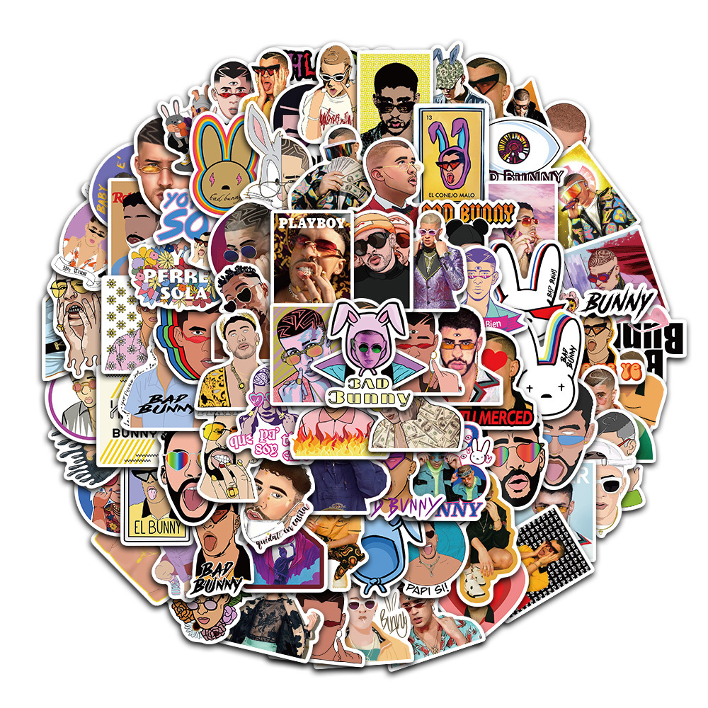 Waterproof sticker 50/100PCS Puerto Rican Singer Bad Bunny Stickers for Stationery Laptop Skateboard Car Motorcycle Funny Cool Graffiti Vinyl Decal Car stickers, 50 pieces
Waterproof sticker 50/100PCS Puerto Rican Singer Bad Bunny Stickers for Stationery Laptop Skateboard Car Motorcycle Funny Cool Graffiti Vinyl Decal Car stickers, 50 pieces