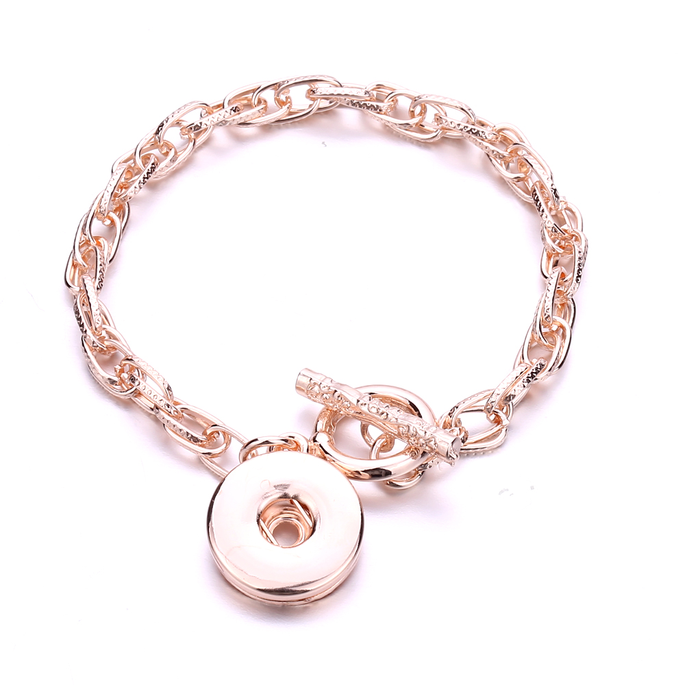 18mm snap button Charm Bracelet Silver Gold chian snaps buttons diy Bracelets Jewelry for women men