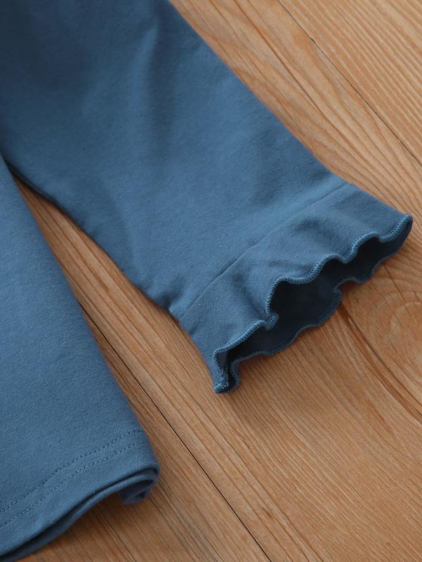 Toddler Girl Ruffle Trim Tee With Floral Leggings SHE