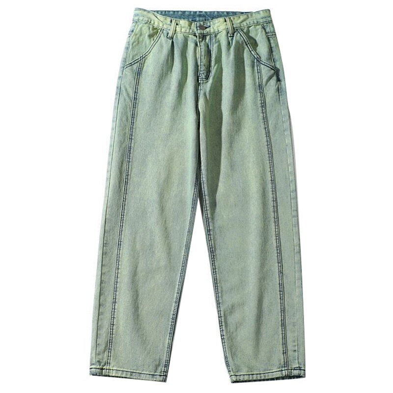 Jeans Hijau untuk Pria Celana Panjang Lurus Longgar Musim Semi dan Musim Gugur Celana Kaki Lebar Longgar Celana Kasual Fashion Pakaian Pria 220817