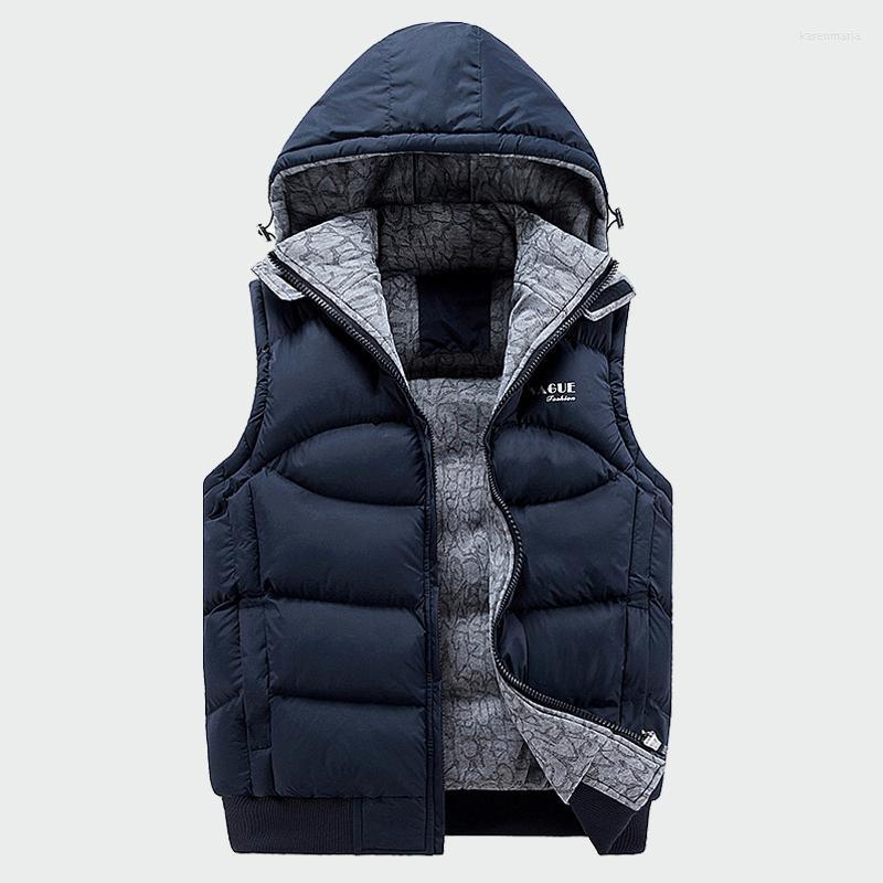 Men's Vests Fashion Sleeveless Jacket Mens Thickening Cotton Vest Hat Hooded Warm Winter Male Waistcoats Men Casual Windbreakers ML049 Kare2, Black
Men's Vests Fashion Sleeveless Jacket Mens Thickening Cotton Vest Hat Hooded Warm Winter Male Waistcoats Men Casual Windbreakers ML049 Kare2, Black