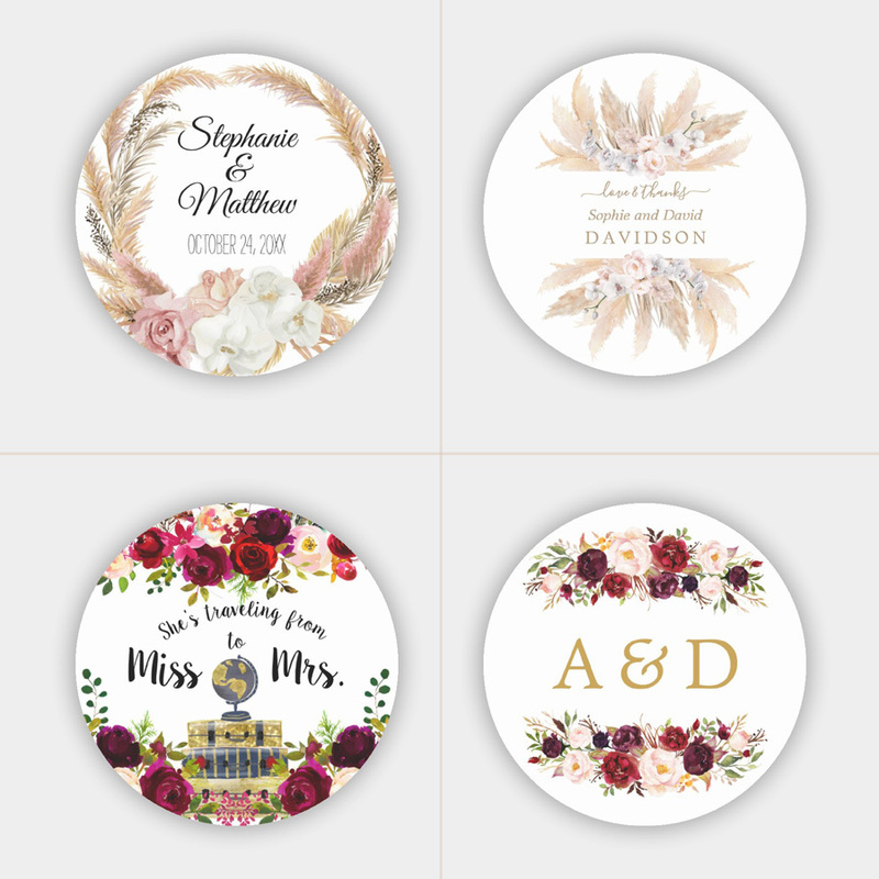 Customized Wedding Labels Personalized Stickers Name Text Sticker Birthdays Baptism Henna Day Parties Decor 220613