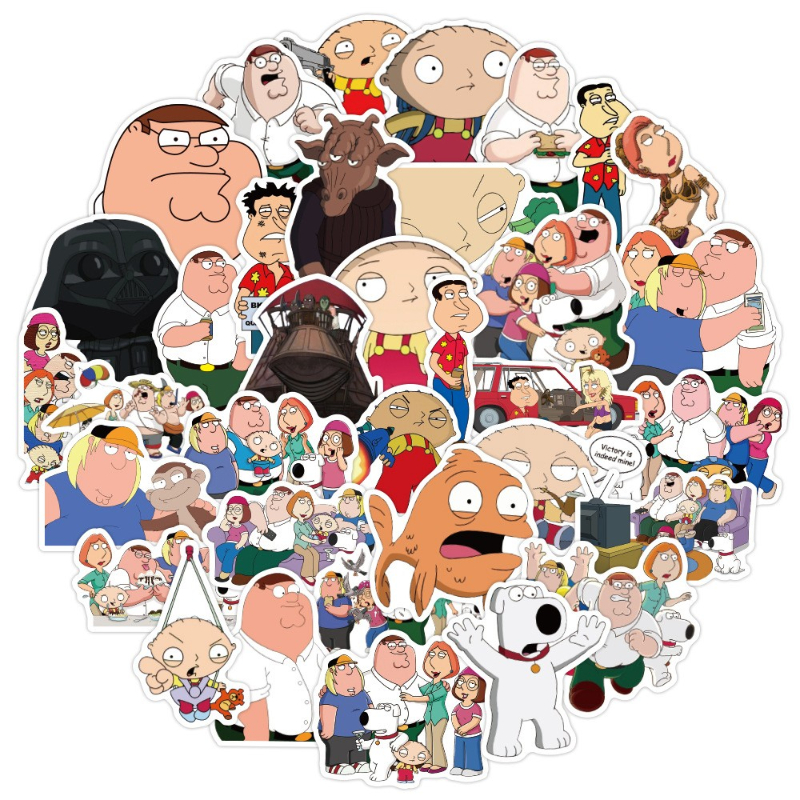 100Pcs/Lot Funny Family TV Series Comedy Cartoon Peter Griffin Stickers graffiti Stickers for DIY Luggage Laptop Skateboard