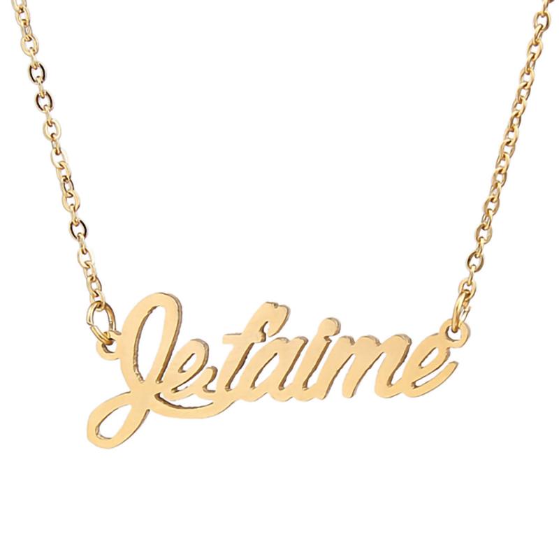 Pendant Necklaces Jetaime Name Necklace Personalised Stainless Steel Women Choker 18k Gold Plated Alphabet Letter Jewelry Friends GiftPendan
Pendant Necklaces Jetaime Name Necklace Personalised Stainless Steel Women Choker 18k Gold Plated Alphabet Letter Jewelry Friends GiftPendan