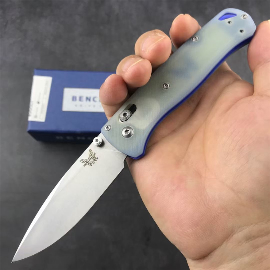 

Benchmade 535/535-1 Bugout Axis Folding Knife 3.24" S90V Satin Plain Blade G10 Handles Pocket Tactical Knives Outdoor Camping Hunting EDC TOOLs 940 537 3400