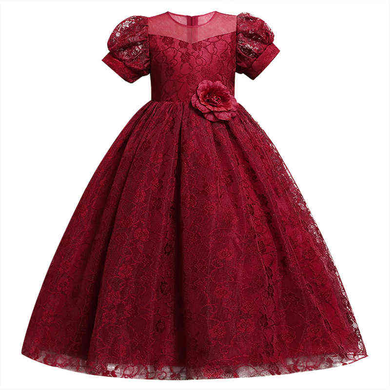 Flower Girl ball Long Sleeve Dress vestidos Wedding Party Sequin Long Dress Girls' holiday birthday party communion de fiesta Y220510