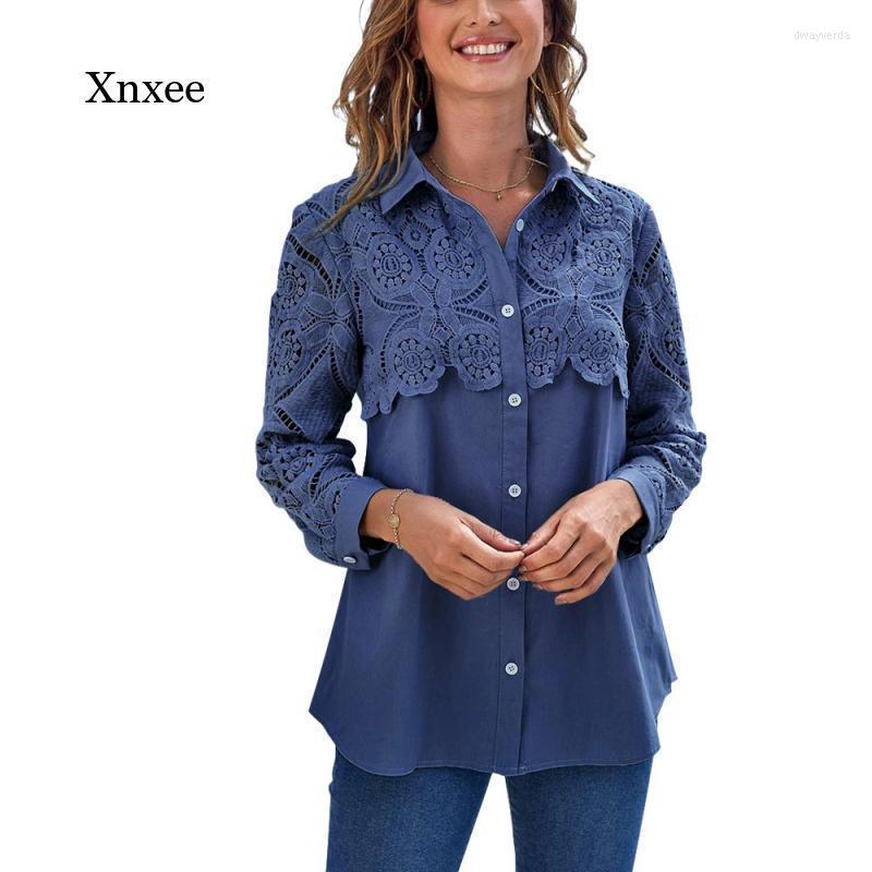 Women's Blouses & Shirts Lace Stitching Long-Sleeved Shirt Elegant Blouse Women Lady Large Size Button Turn Down Collar Blusas Mujer Clothin
Women's Blouses & Shirts Lace Stitching Long-Sleeved Shirt Elegant Blouse Women Lady Large Size Button Turn Down Collar Blusas Mujer Clothin