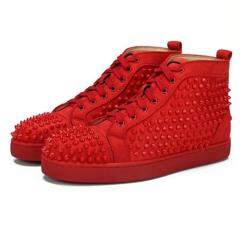 Luxury Designer Casual Shoes Spikes Flats Black Blue Suede Silver Diamond Top Quality Men Women Sneakers Dust Bag 36-45