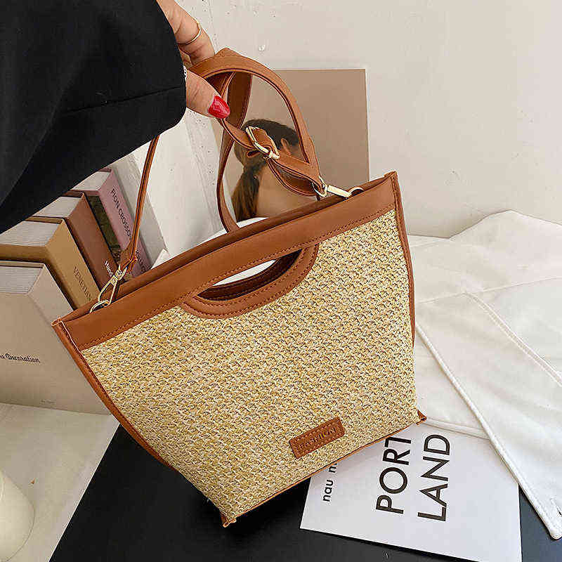 Straw Woven Beach Bag New Leisure Vegetable Basket Portable Messenger Bag Tourism Woven Tote Single Shoulder Women's Bag 220614, Black
Straw Woven Beach Bag New Leisure Vegetable Basket Portable Messenger Bag Tourism Woven Tote Single Shoulder Women's Bag 220614, Black