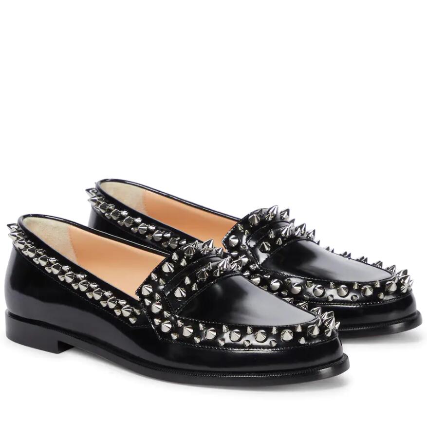 Luxury brands Mattia Spikes leather loafers reds sole shoes women men low loafer leather and rivets flat black patent leathers bussines casual shoe
Luxury brands Mattia Spikes leather loafers reds sole shoes women men low loafer leather and rivets flat black patent leathers bussines casual shoe