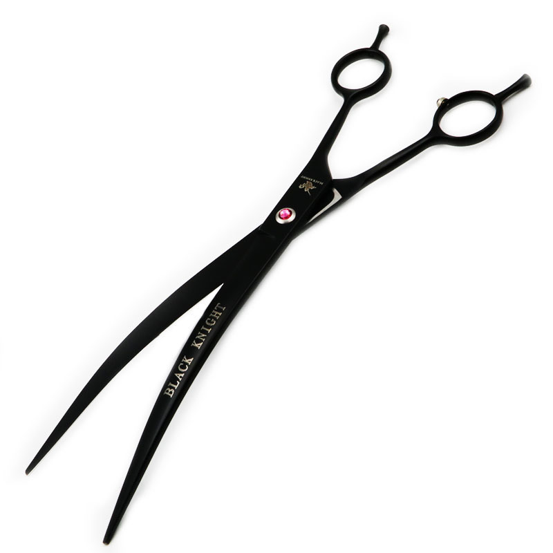 9 Inch Hairdressing Scissors Professional Pet Grooming Curved Downward Salon Barber Hair Shears for Dogs and Animal 220317