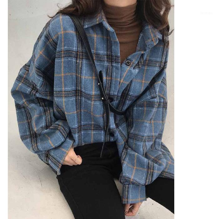 Women' Blouses & Shirts Women Turn-down Collar Autumn Plaid All-match BF Batwing-sleeve Loose Outwear Harajuku Female 3 Colors Chic, Khaki
Women' Blouses & Shirts Women Turn-down Collar Autumn Plaid All-match BF Batwing-sleeve Loose Outwear Harajuku Female 3 Colors Chic, Khaki