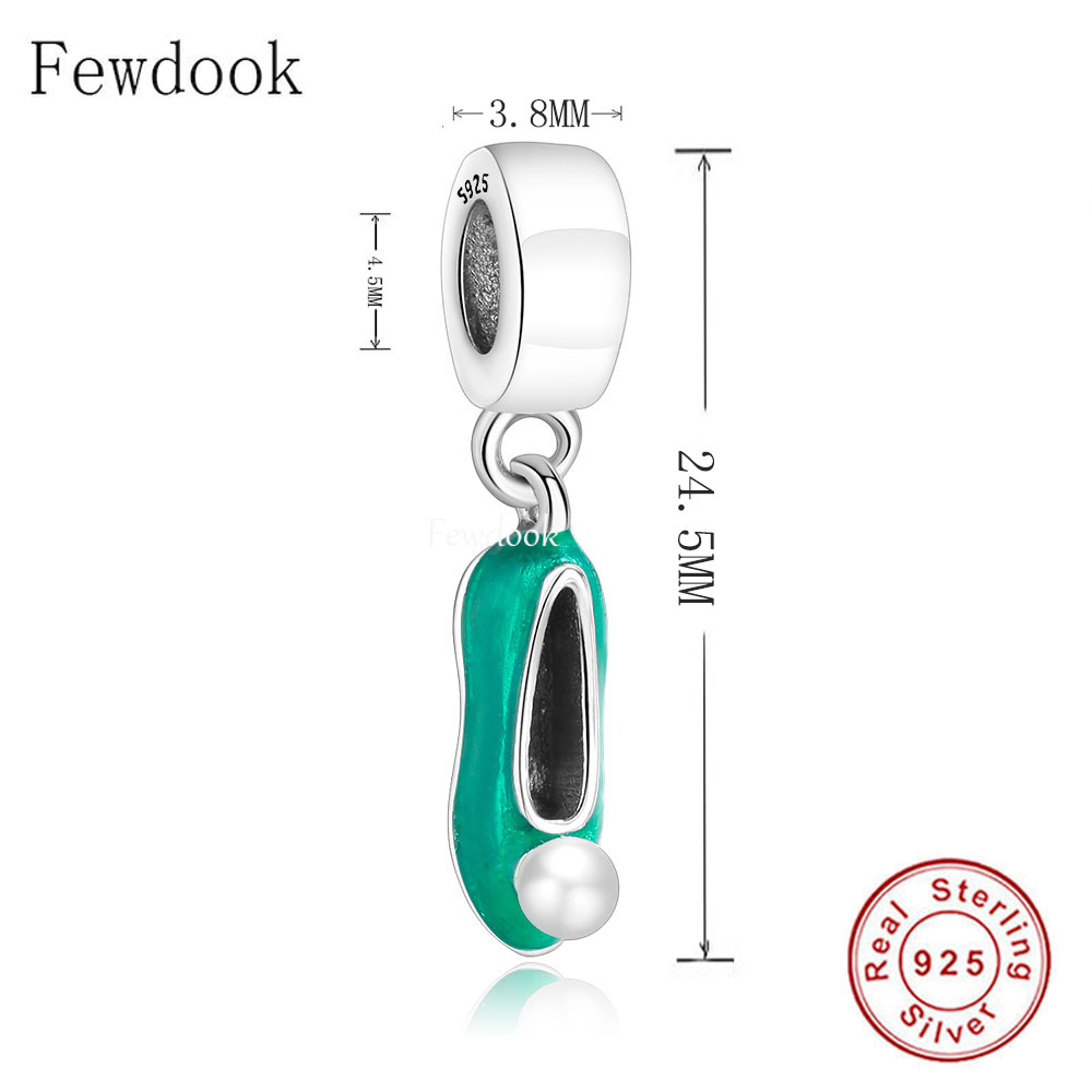 925 Sterling Silver Cute Lipstick Shoes Pendant Beads Fit Original Pandora Charms Bracelet Necklace DIY Jewelry Making Women Berloque