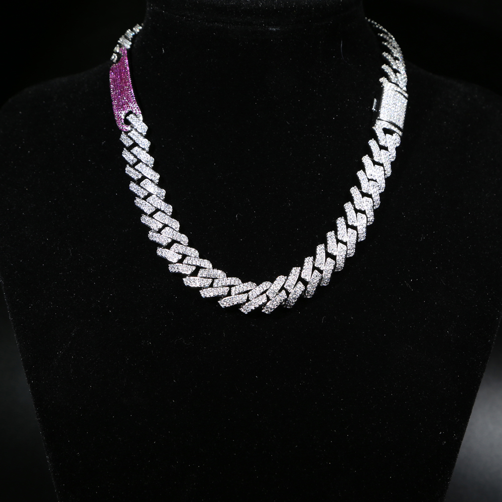 Iced Out bling cz hip hop women choker jewelry New bar pendant neckalce with Miami curb cuban link chain necklace