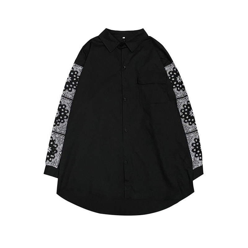 Bandana Men's Shirts Streetwear Long Sleeve Paisley Harajuku Shirt Male Clothes Fashion Spring Summer Elegant Oversize 220322