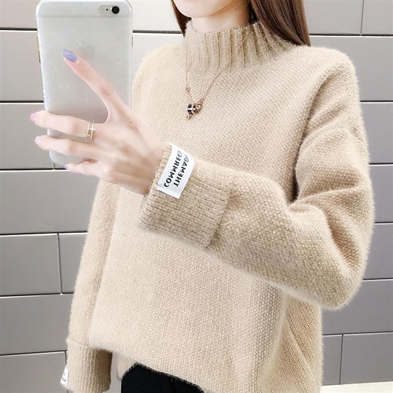 Women's Sweaters Winter Autumn Thick Mink Fleece Half High Collar Knitted Sweater Women Pullover Jumper Ladies Fashion Mock Neck Knit Tops F, Green
Women's Sweaters Winter Autumn Thick Mink Fleece Half High Collar Knitted Sweater Women Pullover Jumper Ladies Fashion Mock Neck Knit Tops F, Green