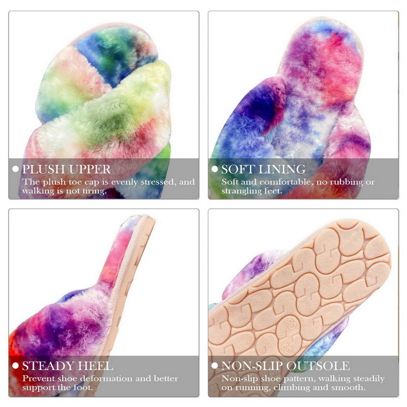 Kids Winter Shoes For Girl Fluffy Slippers Open Toe Flat House Slippers Toddler Girls Shoes Leopard Furry Indoor Slides 220421